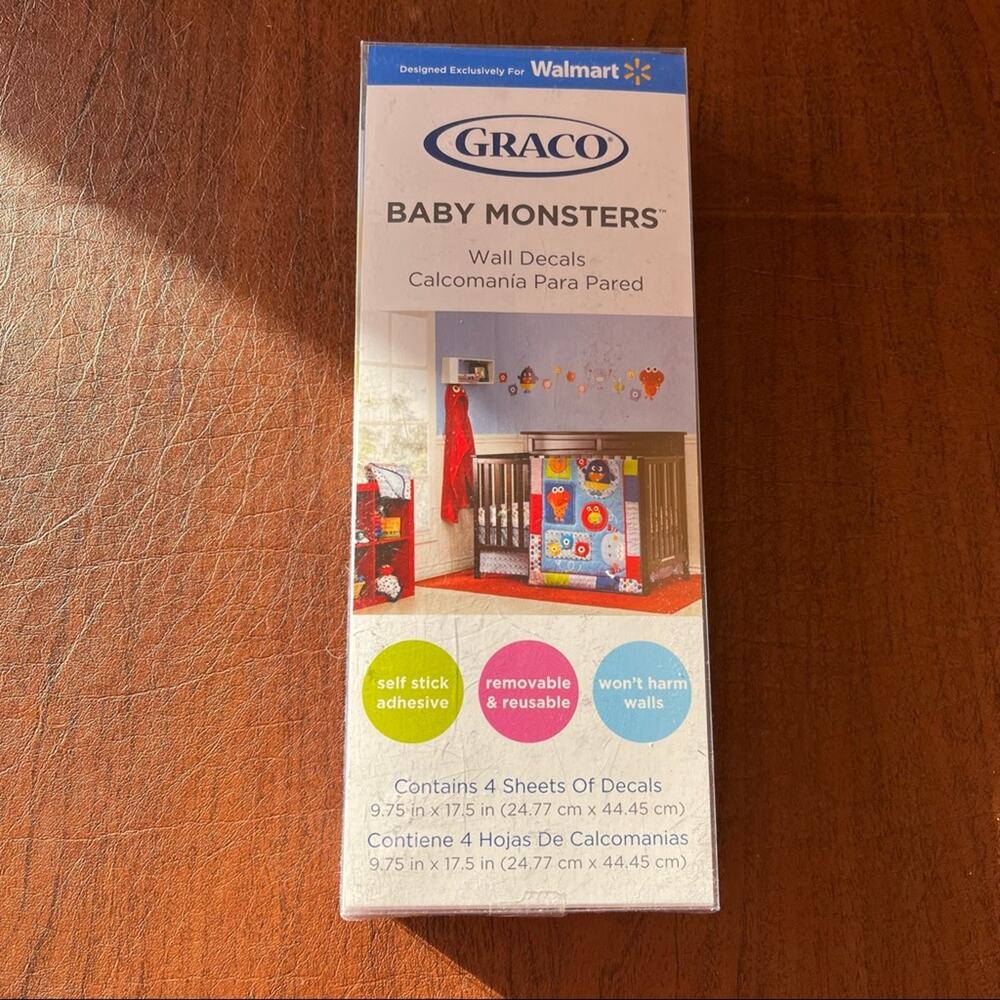 Graco Baby Monsters Wall Decals 4 Sheets
